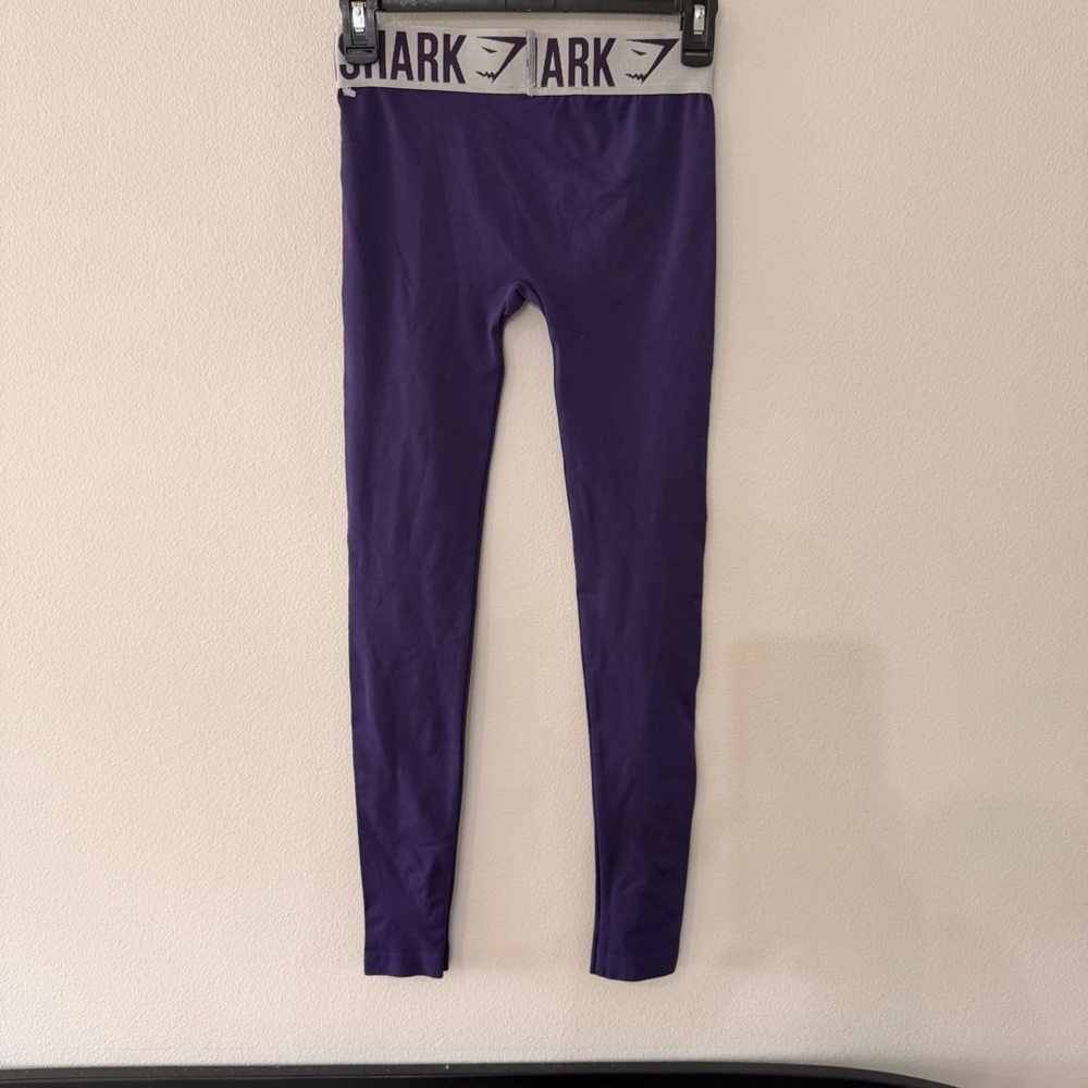 Gymshark High Waisted Leggings Purple Seamless Workout XS Activewear - Picture 2 of 7